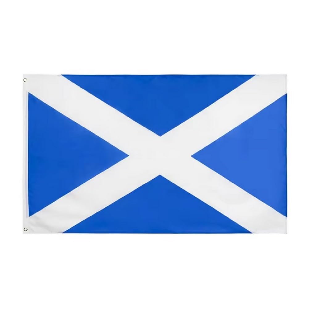 Scotland Flag Large National Country Scottish Football Rugby Sports Teams (90cm x 150cm), Blue, White, 90 x 150 cm