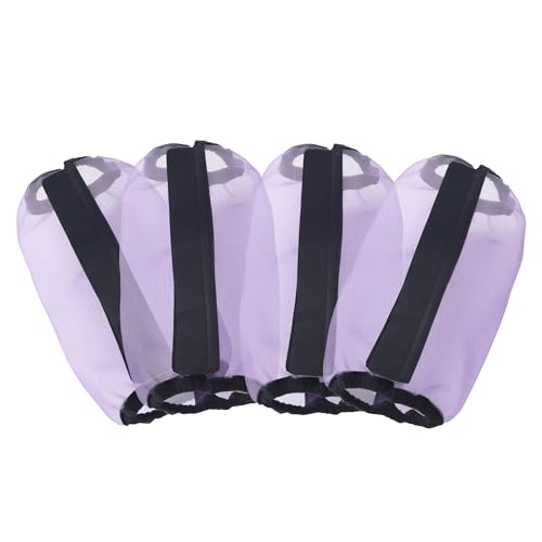 Image of Horse Fly Boots Set of 4, Ultra Lightweight Breathable Mesh Leg Wraps, Non-Slip Fit, Reduce Stomping, Universal Size, Ideal for Summer Violet