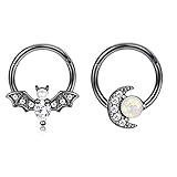 EVISPOL Daith Piercing Jewelry,Bat Septum Rings 16G Septum Jewelry Dragon Claw Nose Rings Helix Pier