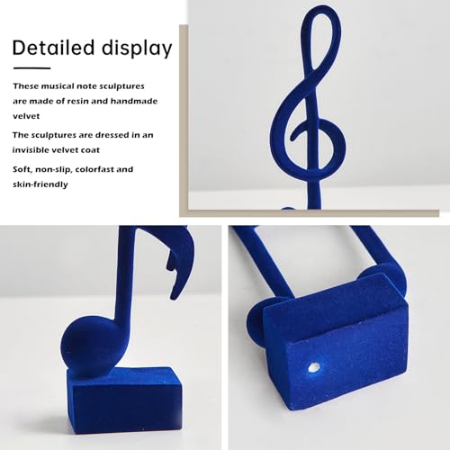 Estatuas Decorativas Notas Musicales Azul 3 Piezas miniatura 6