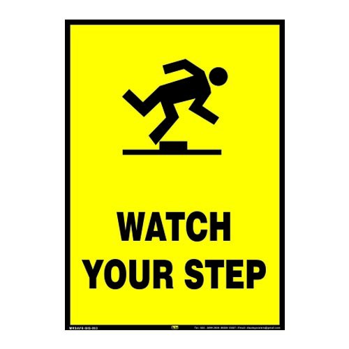 Mr. Safe - Watch Your Step Sign PVC Sticker A3 (11.7 inch X 16.5 inch) (B07CB1HG6Q) Amazon Price History, Amazon Price Tracker