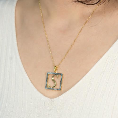 Kayra Mücevher 14 Ayar Altın Kaplama Harfli Kolye, 925 Ayar Gümüş (S Harfi) - Görsel 5