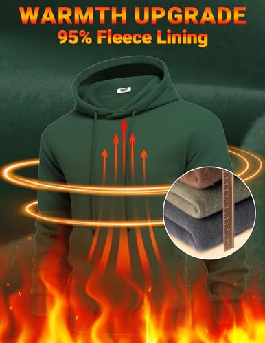 Image of COOFANDY Men Cotton Fleece Hooded Sweatshirt Casual Long Sleeve Hoodies Pullover Fashion Drawstring Hoodie with Kanga Pocket
