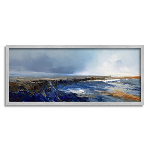 Stupell Industries Panoramic Cloudy Sea Landscape Giclee Framed Wall Art, Design by Patrick Dennis