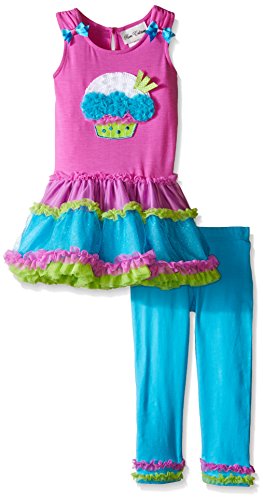 Rare Editions Girls' Toddler Cupcake Applique Tutu Legging Set