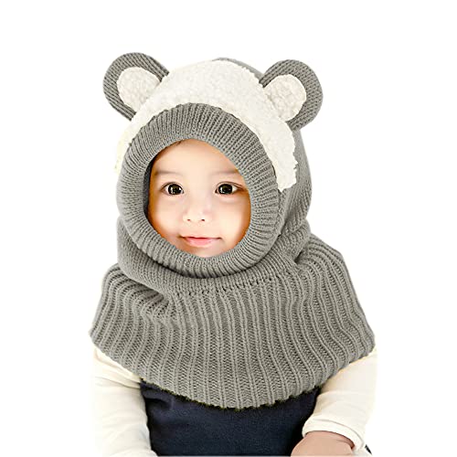 Image of Baby Girls Boys Winter Hat Scarf Kids Earflap Hood Scarves
