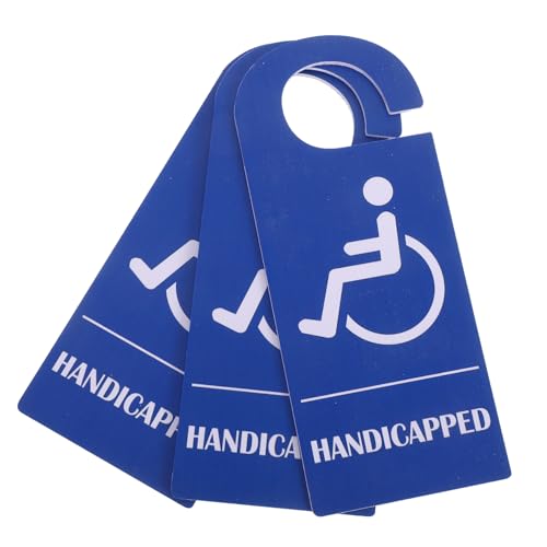 jojofuny 3個ブルー残疾人停??志 車用障害者駐車許可証タグ 軽量耐久性ハンガー 小型障害者シンボル付き 車椅子利用者向け駐車場標識