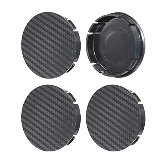 Complect de 4x 60mm CARBON Centres de Roue Caches Moyeu Jante Capuchons Enjoliveurs -Passent pour jantes avec 55,5-56mm diamètre du trou