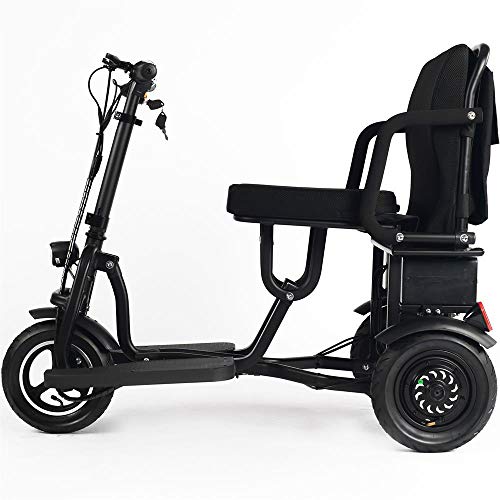 MotoTec Folding Mobility Electric Trike 48v 700w Dual Motor Lithium Black, 42x22x33 Inch, MT-FOLD-TRK-700