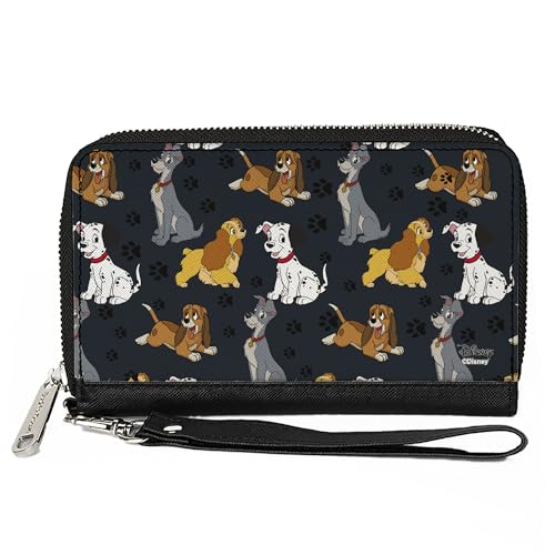 Buckle-Down Women's PU Zip Around Wallet Rectangle-Disney Dogs Collection, 7.5
