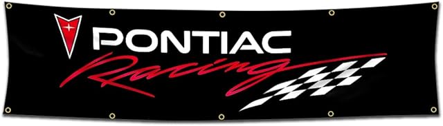 Pontiac Racing Banner Flag Racing Car Garage Wall Decor 2x8ft/60x240cm/Vibrat Color/HD Printing/ 150D Polyster Banner