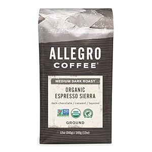Allegro Coffee Organic Espresso Sierra Ground Coffee, 12 oz