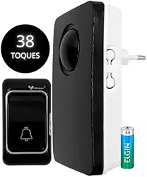 Campainha Sem Fio Bivolt, Prova Dágua com 32 Toques Longo Alcance