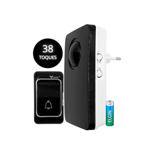 Campainha Sem Fio Bivolt, Prova Dágua com 32 Toques Longo Alcance