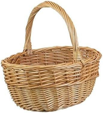 Red HamperWillow Wicker Large Buff Oval Shopping Basket