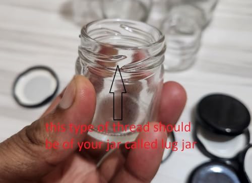 Image of Pure Source India Metal Lug Cap Lid for Glass jar and Milk Bottles, Rust Free, Airtight, Food Grade Caps- 10 Pieces, 42 mm, Black