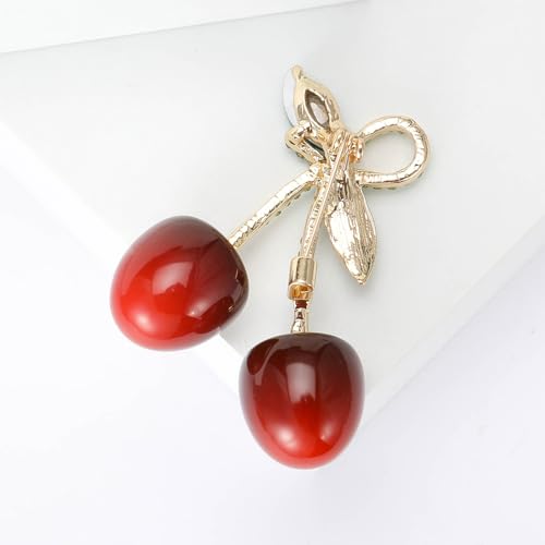 Image of Enamel Fruit Brooch for Women Rhinestones Fruit Lapel Pin Elegant Fruit Brooches Jewelry Gift, Perfect for Dresses Hat Bag