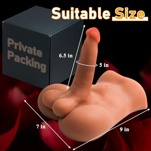 Image of Male Sex Doll with Flexible Dildo, 5.07LB Realistic Sex Dolls with 5 Inch Huge Cock for Female Masturbation, Tight Anal for Gay Sex Toys, Adult Sex Toys Unisex Masturbator for Gay Couple Women