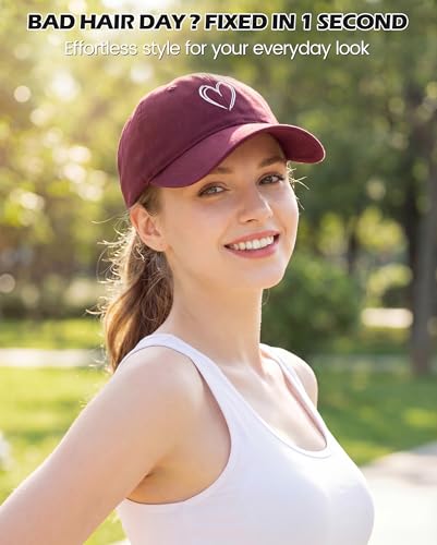 Image of American Trends Womens Baseball Caps Cute Heart Dad Hat, Adjustable Cotton Unisex Cap for Workout, Golf & Everyday Wear