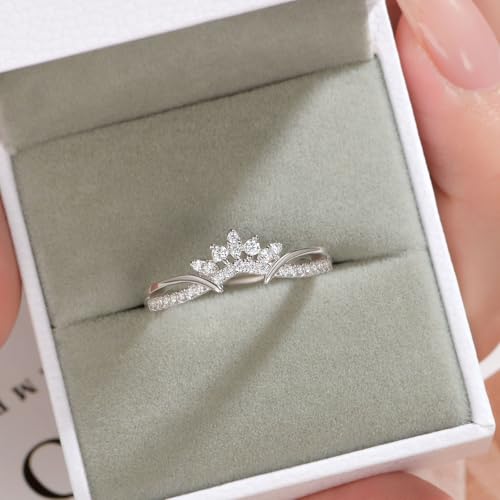 Wuziwen 925 Sterling Silver Wedding Bands for Women Curved Eternity Anniversary Rings for Her Cubic Zirconia2