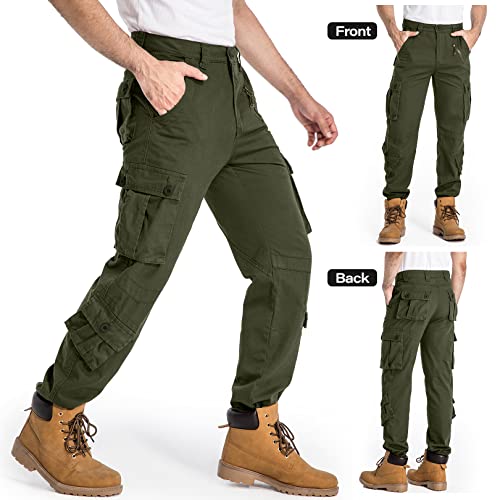 Men's BDU Casual Military Pants, Tactical Wild Army Combat ACU Rip Stop Camo Cargo Work Pants Trousers with 8 Pockets