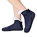 USB Heated Fleece Fuzzy Socks Thermal Home Slipper Socks Fluffy Winter Electric Feet Heating Pad Knit Wool Cozy Foot Warmers Non Slip Grips Ankle Socks Christmas House Slippers for Women Men