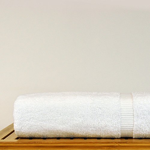 Image of Bare Cotton Luxury Hotel & Spa Towel 100% Genuine Turkish Bath Sheets Dobby Border, White, Set of 2