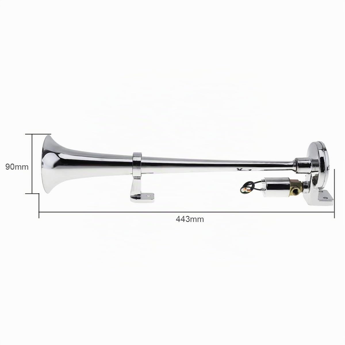 44CM Bocina de tipo trompeta muy ruidosa, de 12V / 24V y 150 dB, de aire, para camión, coche, barco o tren