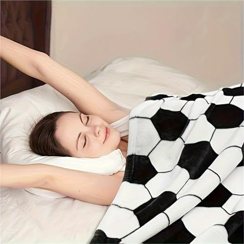 Couverture de football design hexagonal et jeté de canapé géométrique doux - 6