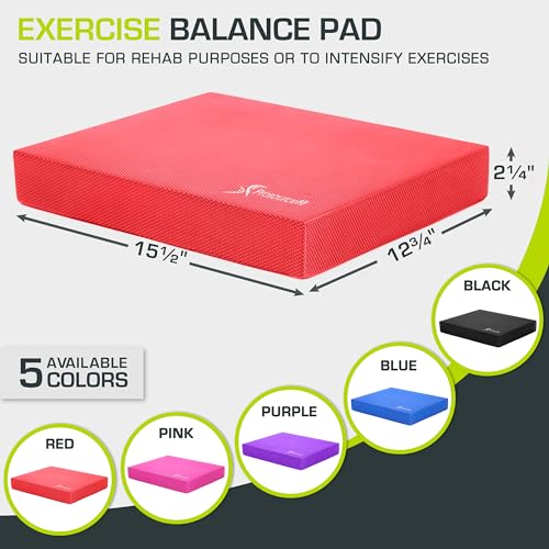 Image of ProsourceFit Exercise Balance Pad, Non-Slip Cushioned Foam Mat & Knee Pad for Fitness and Stability Training, Yoga, Physical Therapy