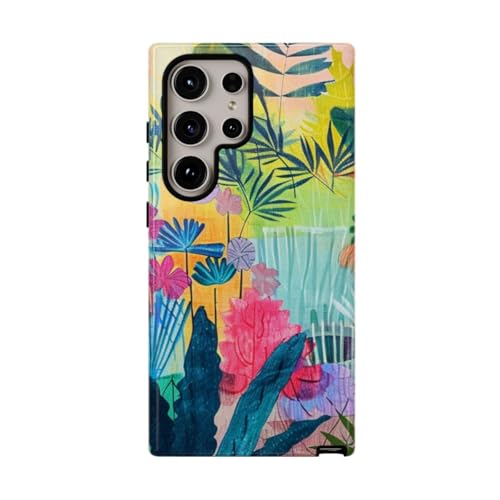 Coque Samsung S24 Ultra jardin tropical finition rigide premium
