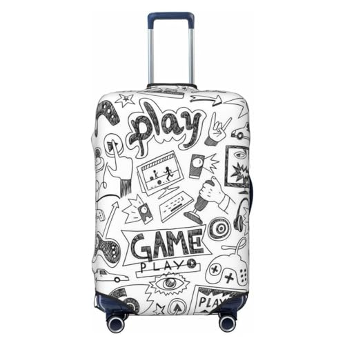 Video Game Boys Print Suitcase Cover Luggage Protector Washable Elastic Fashionable Travel Gear Cover - Main Image
