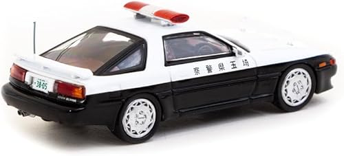 Miniatura 2 de Tarmac Works Supra RHD (volante a la derecha) Coche de policía japonés en blanco y negro Road64 Series 164 Modelo de fundición a presión T64R-064-POL