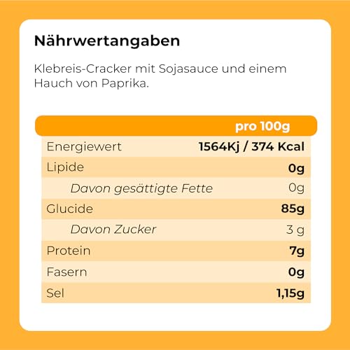 Reiscracker, Rigato Mix 1 kg | Pikante gebratene Rigatoni Reisstangen Vorspeise Mix | Sortiment Reismehl, Tapioka und Paprika | Asiatischer Geschmack mit einem Hauch von Salz, Soja und Bittersüß |