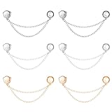 lasuroa 6 Clip Magnetiche per Vestiti, Graziose Clip Magnetiche a Forma di Orso con Catena Perno Magnetico Multiuso e Resistente per Maniche Gonne Abiti Pantaloni Fissaggio Orlo Hijab (3 Colori)