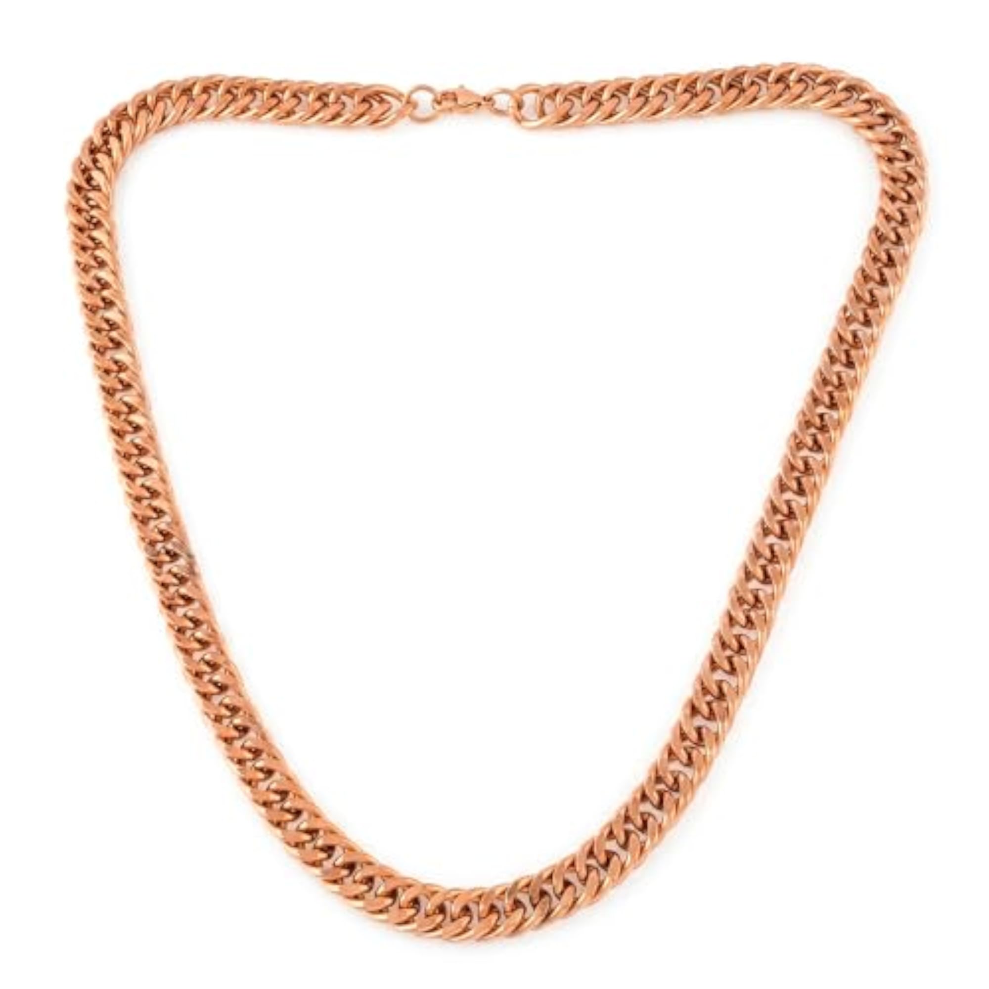 Men's Rose Gold Plated Pure Copper Thick Maco Chain Necklace