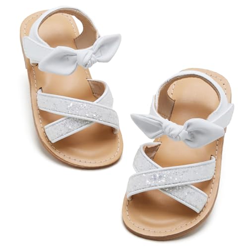 Image of Kolan Toddler Girl Sandals Open Toe Flat Princess Dress Shoes Little Kids