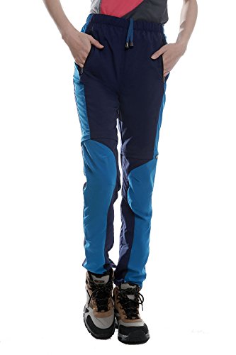 Echinodon Damen Zip Off Hose Schnelltrockende Trekkinghose Atmungsaktive Outdoorhose Wanderhose Sommerhose Blau AsienM Cover