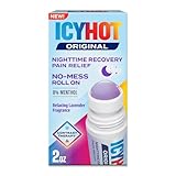 Icy Hot Original Pain Relief Nighttime Recovery No-Mess Roll-On Applicator, Fast-Acting Pain Relief with Menthol 8% for Backaches, Joints, Muscle Strains and Arthritis, Lavender Scent, 2 oz