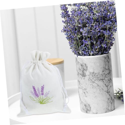 Bolsa de Algodón con Cordón Bordada Lavanda para Almacenaje miniatura 4