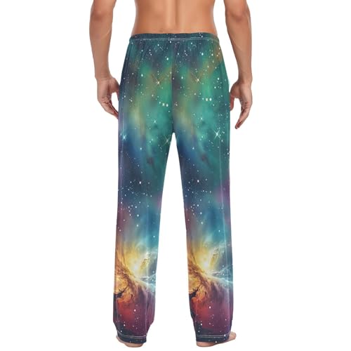Men's Pajama Pants Colorful Galaxy Sleep Pajama Lounge Pant with Pockets, Elastic Waistband2