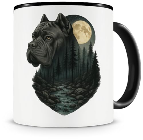 Samunshi® Cane Corso Tasse Cane Corso im Mondlicht Teetasse Kaffeetasse Lustige Tassen zum Geburtstag Mug Kaffee Tee Tasse mit Spruch