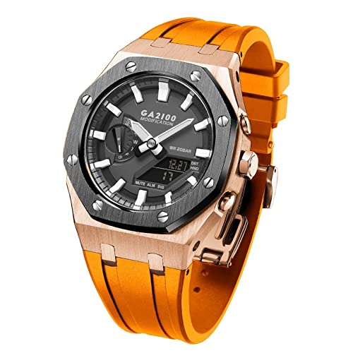 Boîtier de montre en métal 316 ZUC et bracelet silicone pour GA2100