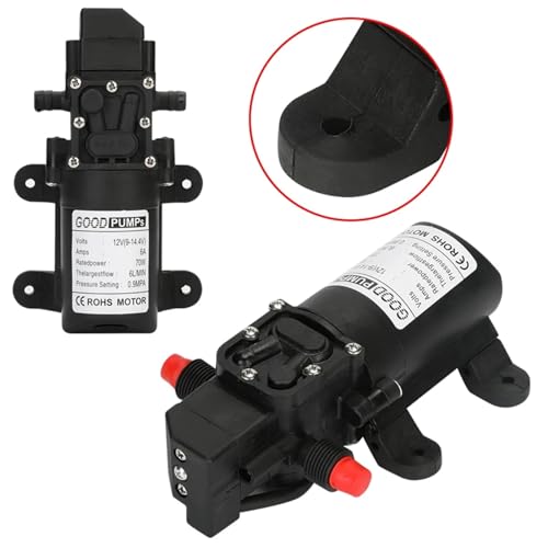 Bomba de agua de diafragma 12V y 70W con interruptor automático de flujo 4