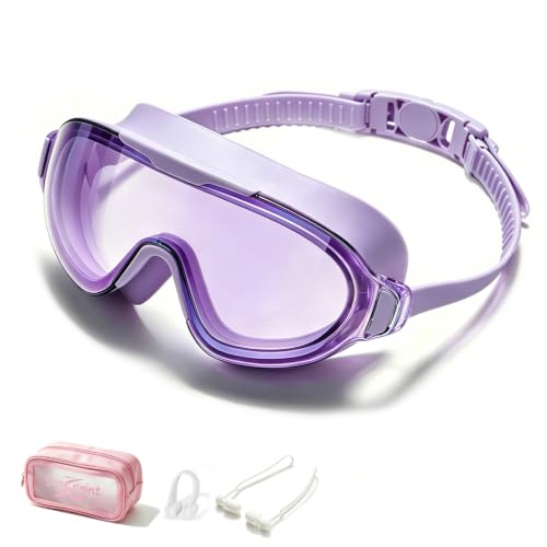Image of Swim Goggles for Kids 6-12, Wide View Anti-Fog UV Protection No Leaking,Boys Girls Youth Swimming Goggles