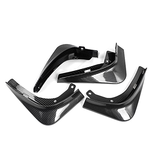 Tesla Model 3 No Drilling Mud Flaps, Black Splash Guards Fender Fit 2017-2023 Tesla Model 3 Mudguard Accessories Set Of 4 (Carbon Fiber) #TOP1