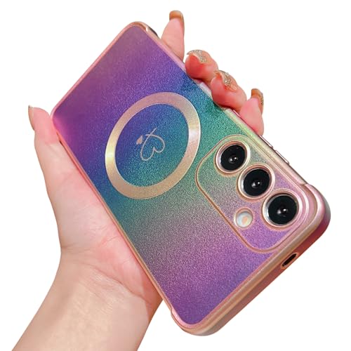 Coque Samsung S24+ magnétique antichoc à paillettes laser
