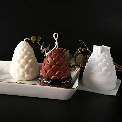 Bybycd Silicone Molds Diy Candle Making Mold 3D Silicone Mold Soy Wax Candle Mold Handmade Soap Handcraft Ornaments Fondant Molds (Pine Cone) #TOP1