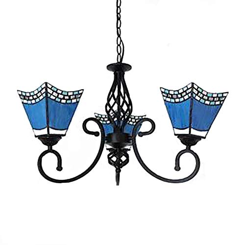 Lustre E27 bleu 6 têtes au design de personnalité nordique et finitions soignées