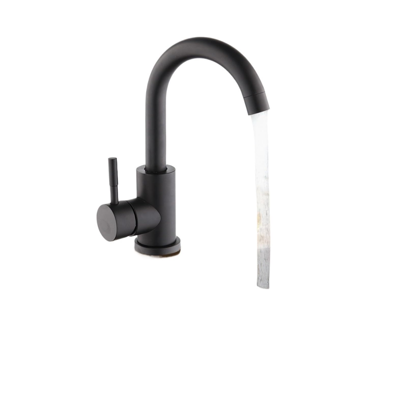 Robinet d'évier de cuisine noir mat mitigeur eau chaude et froide en laiton massif